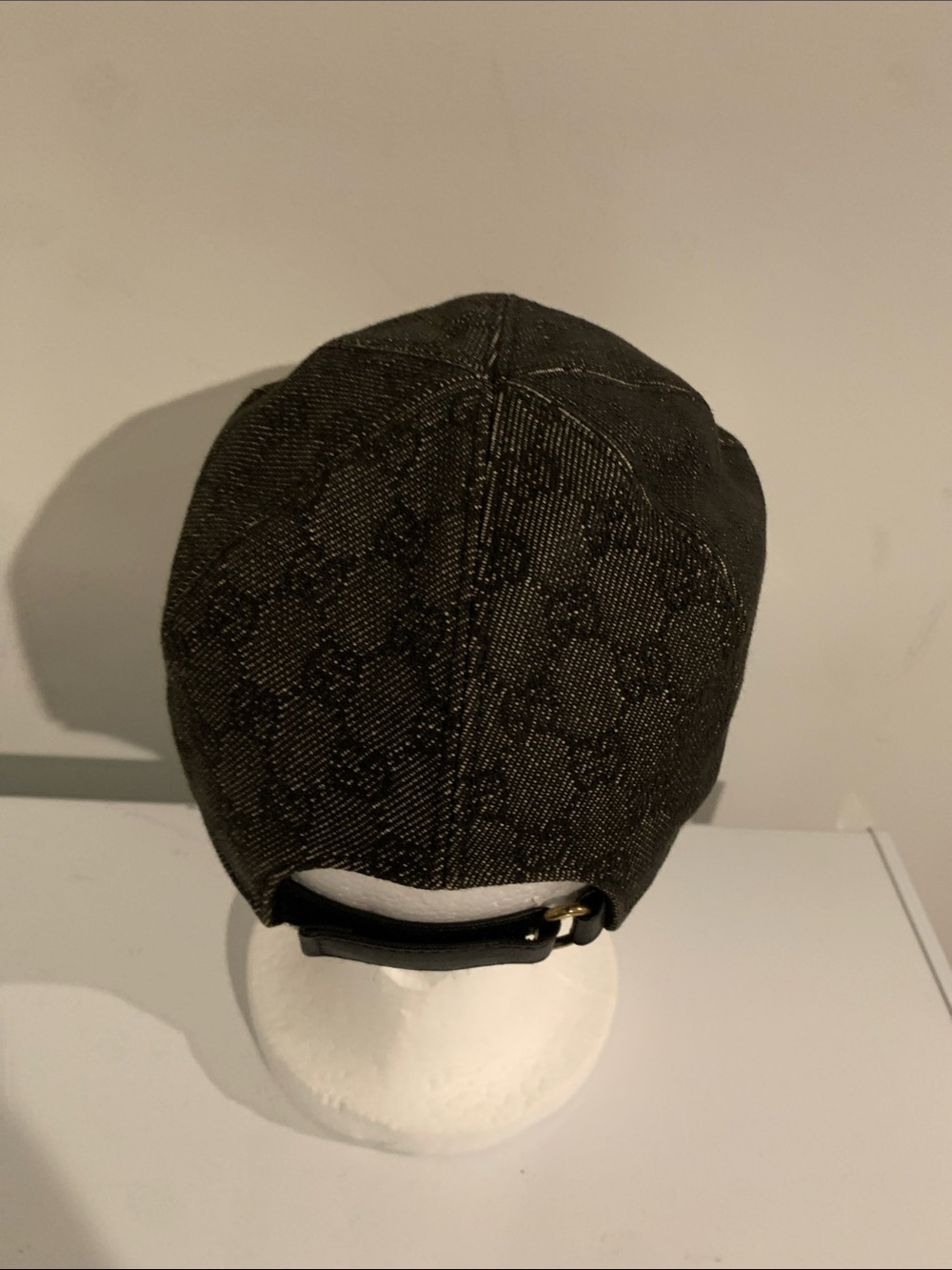 Gucci Men's Black Patterned Cap with Gold Accent - Picture 2 of 3
